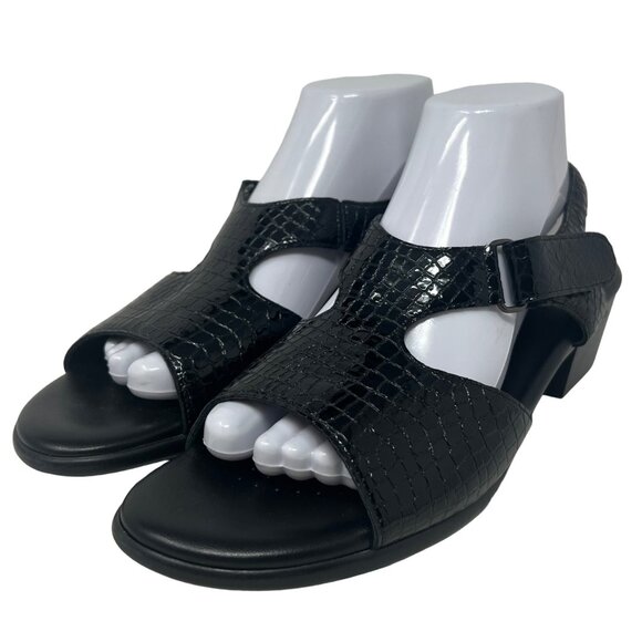 SAS Tripad Comfort Suntimer‎ Black Croc Leather Open-Toe Sandals 9.5 S (AAA) - Picture 2 of 9